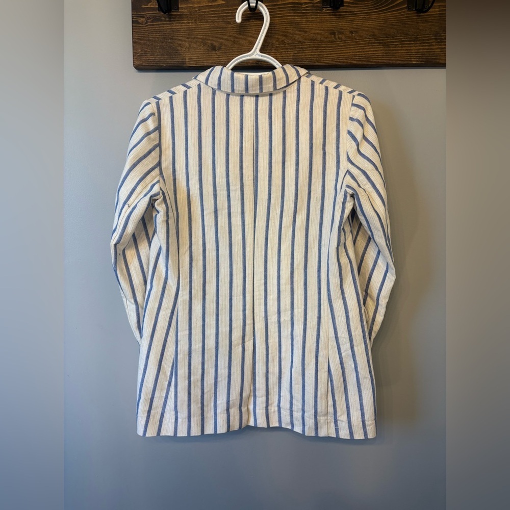 Black Tape Blue and White Striped Blazer size XS - Picture 7 of 8